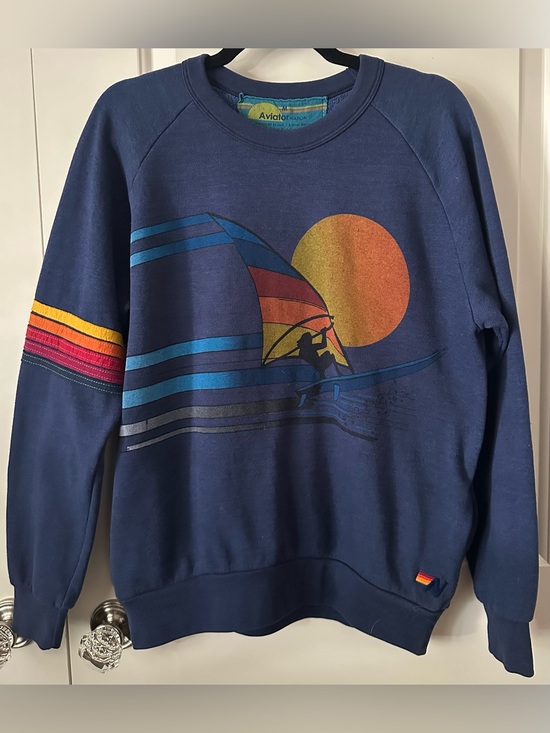 Aviator Nation Tops - Aviator Nation Medium Surf Sunset Crewneck Sweatshirt Pockets Unisex